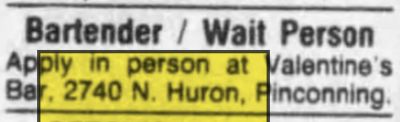 Valentines Bar - Apr 22 1997 Article